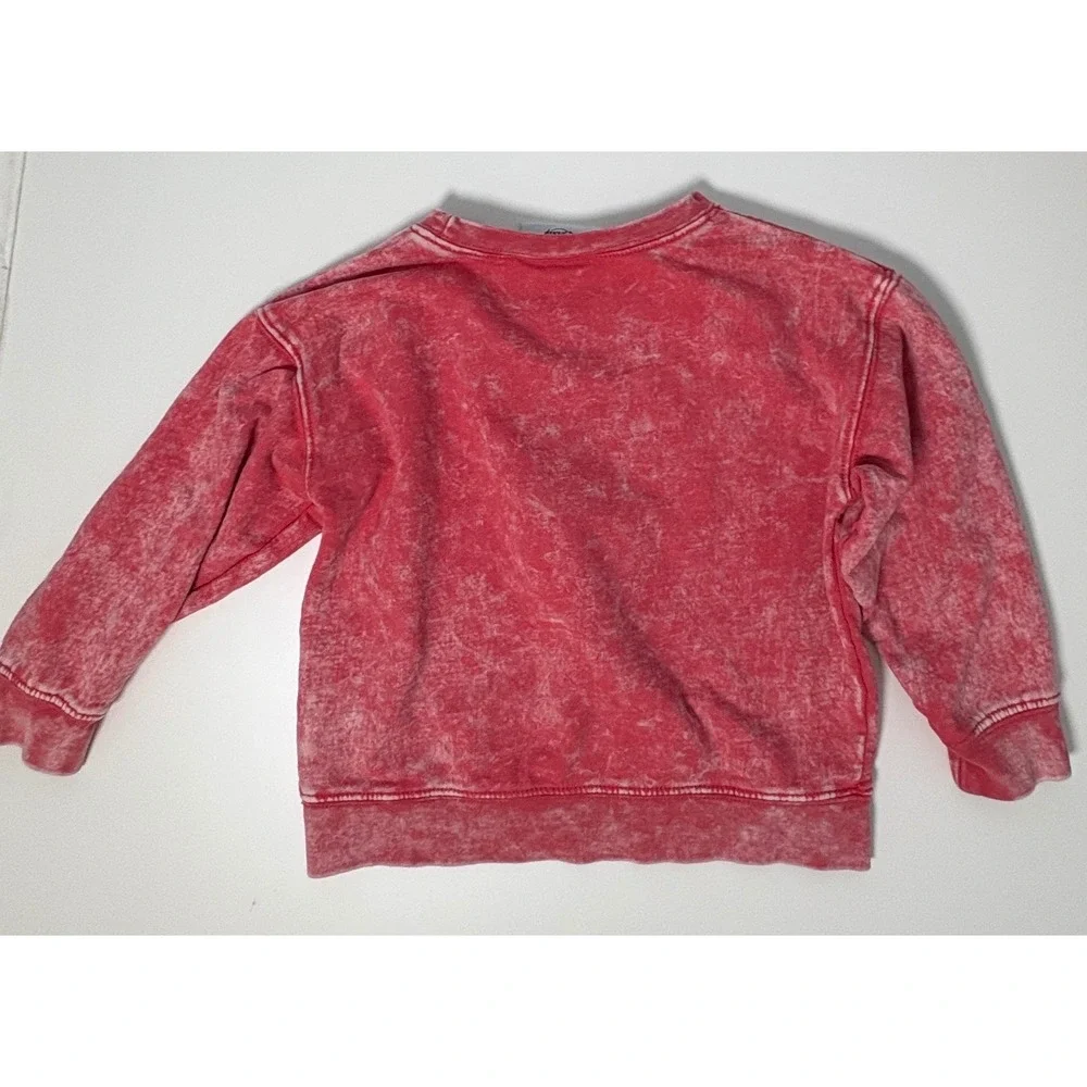 Disney 4T Mickey Mouse Sweatshirt Kids Red Excellent Acid Wash Walt Disney World
